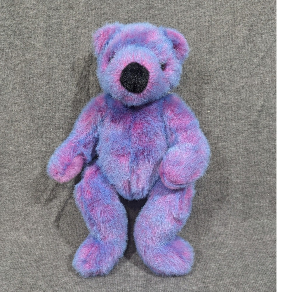 Vintage 1999 Ty Beanie Buddy Purplebeary Teddy Bear Purple Blue Plush 14"